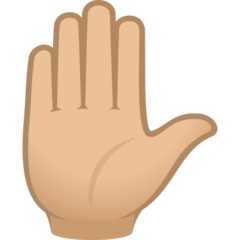 How Raised Hand: Medium-Light Skin Tone emoji looks on Joypixels.