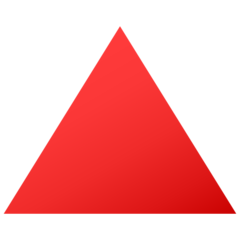 A quoi ressemblent les emoji Triangle rouge pointant vers le haut sur Joypixels.