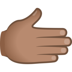 How Rightwards Hand: Medium Skin Tone emoji looks on Joypixels.