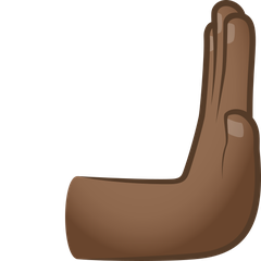 Hvordan Hånd skubber mod højre: medium til mørk teint emoji ser ud på Joypixels.
