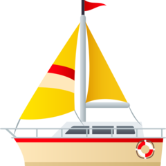 How Sailboat emoji looks on Joypixels.