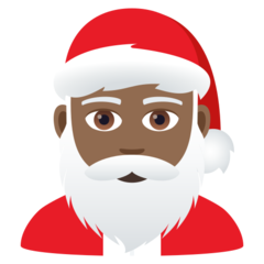 How Santa Claus: Medium-Dark Skin Tone emoji looks on Joypixels.