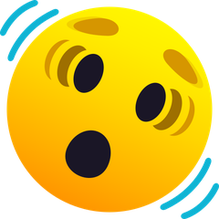 Hvordan Rystende ansigt emoji ser ud på Joypixels.