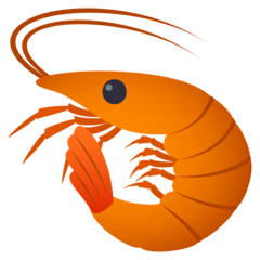 How Shrimp emoji looks on Joypixels.