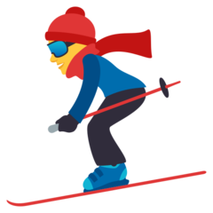 How Skier emoji looks on Joypixels.