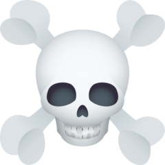 How Skull and Crossbones emoji looks on Joypixels.