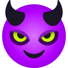 How Smiling Face with Horns emoji looks on Joypixels.