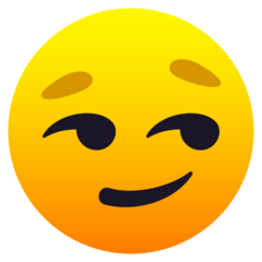 How Smirking Face emoji looks on Joypixels.