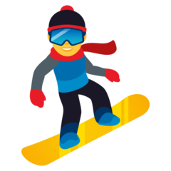 How Snowboarder emoji looks on Joypixels.