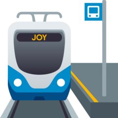 Cómo se ve el emoji Estación de tren en Joypixels.