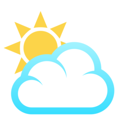 How Sun Behind Cloud emoji looks on Joypixels.