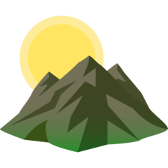 How Sunrise over Mountains emoji looks on Joypixels.