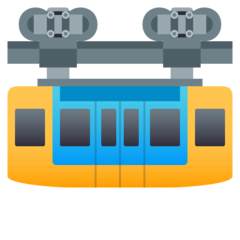 How Suspension Railway emoji looks on Joypixels.