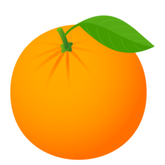 How Tangerine emoji looks on Joypixels.