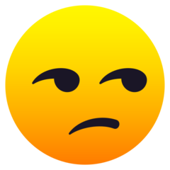 How Unamused Face emoji looks on Joypixels.