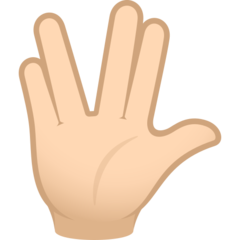 How Vulcan Salute: Light Skin Tone emoji looks on Joypixels.