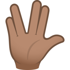 How Vulcan Salute: Medium Skin Tone emoji looks on Joypixels.