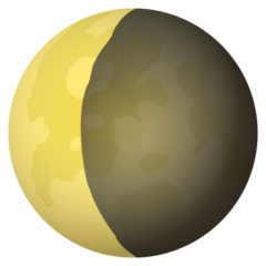 How Waning Crescent Moon emoji looks on Joypixels.