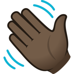 How Waving Hand: Dark Skin Tone emoji looks on Joypixels.