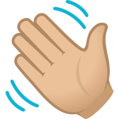 How Waving Hand: Medium-Light Skin Tone emoji looks on Joypixels.