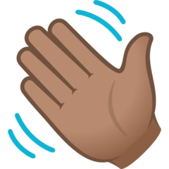 How Waving Hand: Medium Skin Tone emoji looks on Joypixels.