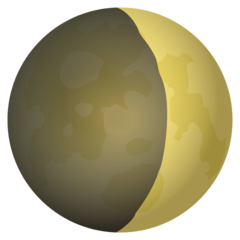 How Waxing Crescent Moon emoji looks on Joypixels.