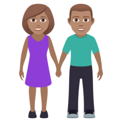 How Woman and Man Holding Hands: Medium Skin Tone emoji looks on Joypixels.