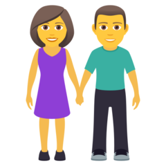 How Woman and Man Holding Hands emoji looks on Joypixels.