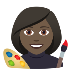 How Woman Artist: Dark Skin Tone emoji looks on Joypixels.