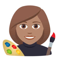 How Woman Artist: Medium Skin Tone emoji looks on Joypixels.