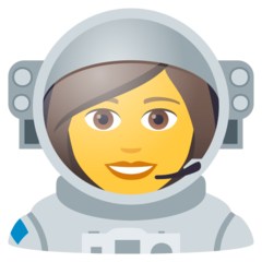 How Woman Astronaut emoji looks on Joypixels.