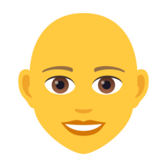 Bagaimana emoji Perempuan: botak kelihatan di Joypixels.