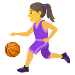 Como o emoji do Mulher jogando basquete é exibido no Joypixels.