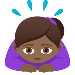 How Woman Bowing: Medium-Dark Skin Tone emoji looks on Joypixels.