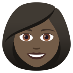 How Woman: Dark Skin Tone emoji looks on Joypixels.