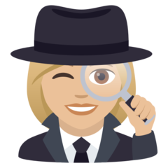 How Woman Detective: Medium-Light Skin Tone emoji looks on Joypixels.