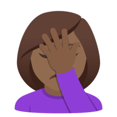 How Woman Facepalming: Medium-Dark Skin Tone emoji looks on Joypixels.