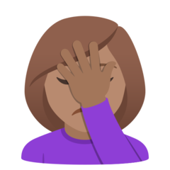 How Woman Facepalming: Medium Skin Tone emoji looks on Joypixels.