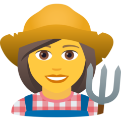 How Woman Farmer emoji looks on Joypixels.