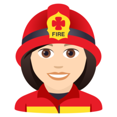 Wie Feuerwehrfrau: helle Hautfarbe Emoji auf Joypixels aussieht.