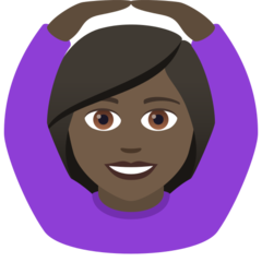 How Woman Gesturing OK: Dark Skin Tone emoji looks on Joypixels.