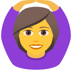 How Woman Gesturing OK emoji looks on Joypixels.