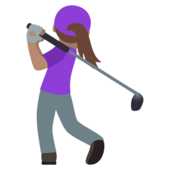 How Woman Golfing: Medium Skin Tone emoji looks on Joypixels.