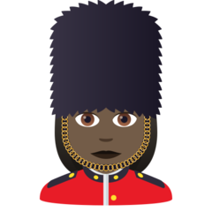 How Woman Guard: Dark Skin Tone emoji looks on Joypixels.