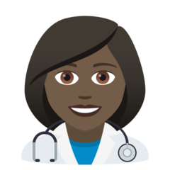 How Woman Health Worker: Dark Skin Tone emoji looks on Joypixels.