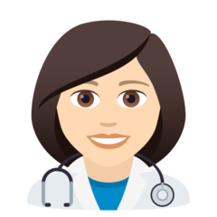 How Woman Health Worker: Light Skin Tone emoji looks on Joypixels.