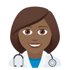 How Woman Health Worker: Medium-Dark Skin Tone emoji looks on Joypixels.