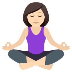 How Woman in Lotus Position: Light Skin Tone emoji looks on Joypixels.