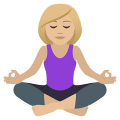 How Woman in Lotus Position: Medium-Light Skin Tone emoji looks on Joypixels.