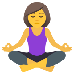 How Woman in Lotus Position emoji looks on Joypixels.